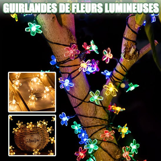 Guirlande lumineuse solaire - Fleurs - Jardinerie Plaisir