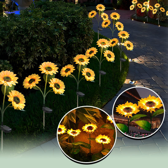 lampes-jardins-solaires-tournesol-moderne